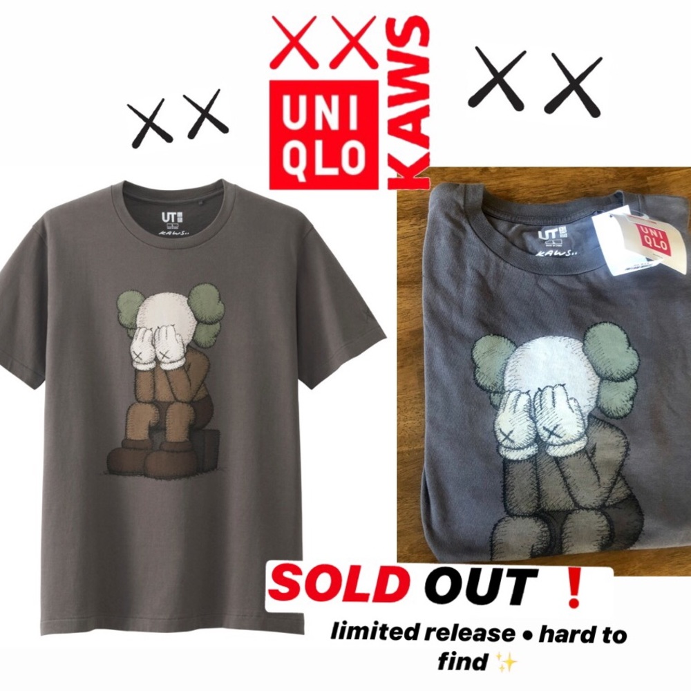 KAWS x Uniqlo • Grey Passing Through Tee - NWT‼️